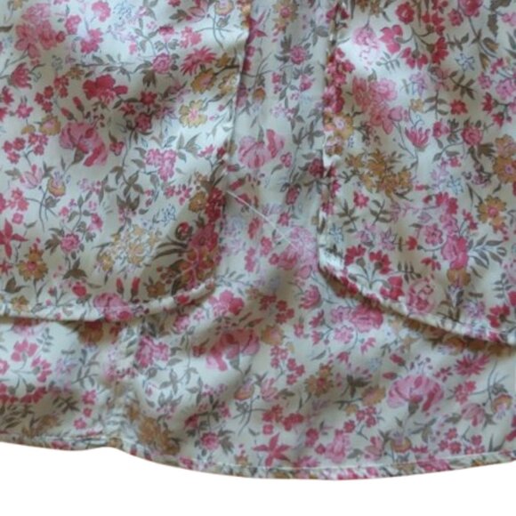 ZARA Romantic Long Sleeve Pink and White Floral Dress Size Small - Picture 4 of 11